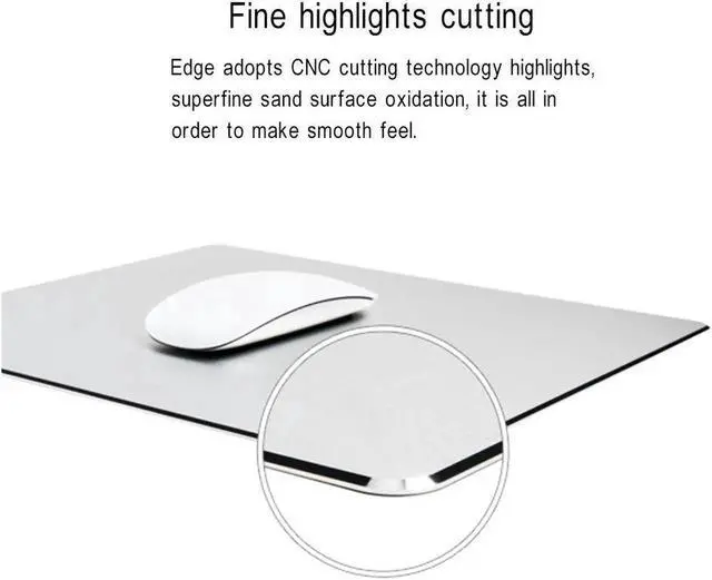 Alt view image 3 of 7 - Computer Game Mouse Pad Smooth Gaming Aluminium Mouse Pad Fast and Accurate Control with Non-slip Rubber Base for PC Computer Laptop