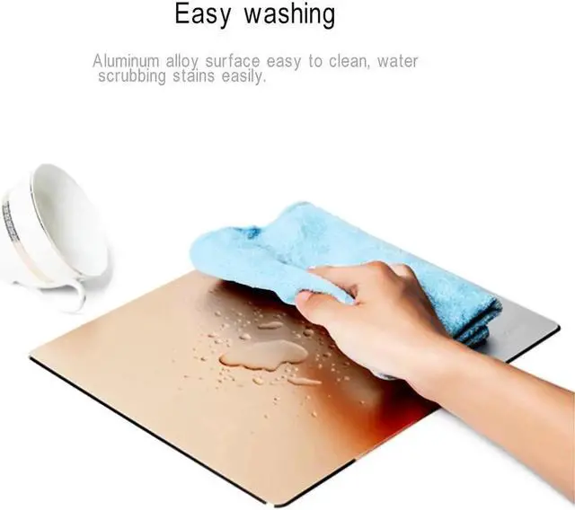 Alt view image 3 of 7 - Computer Game Mouse Pad Smooth Gaming Aluminium Mouse Pad Fast and Accurate Control with Non-slip Rubber Base for PC Computer Laptop