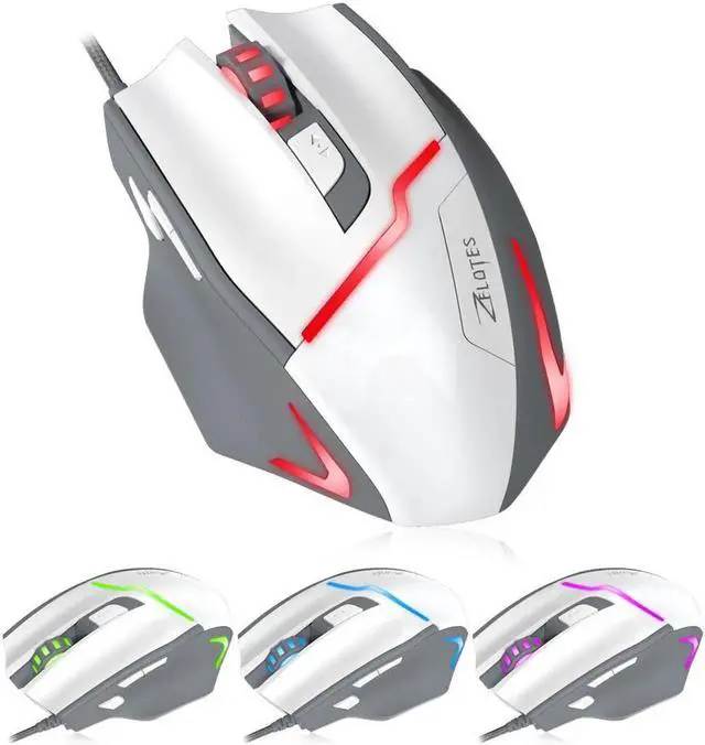 Main image of Professional Game Mouse, 7200DPI 7 Buttons USB Optical Wired Gaming Mouse Gaming Mice Mice with LED Breathe Light for Pro Game Notebook, PC, Laptop, Computer, Macbook White