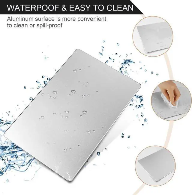 Alt view image 4 of 7 - Mouse Pad Rectangle Aluminum Alloy Gaming Mouse Pads Non-Slip PU Base Micro Sand Blasting Aluminum Surface Nice Smooth Top Sleek and Very Easy to Clean for Computer Laptop,8.66"x7.08"x0.08"