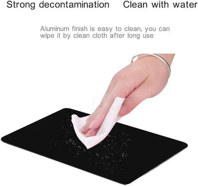 Alt view image 3 of 7 - Mouse Pad Rectangle Aluminum Alloy Gaming Mouse Pads Non-Slip PU Base Micro Sand Blasting Aluminum Surface Nice Smooth Top Sleek and Very Easy to Clean for Computer Laptop,8.66"x7.08"x0.08"