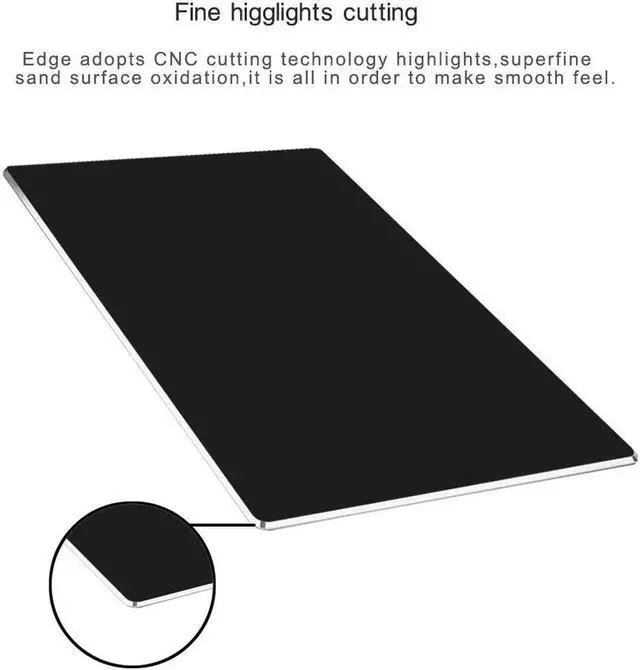 Alt view image 5 of 7 - Mouse Pad Rectangle Aluminum Alloy Gaming Mouse Pads Non-Slip PU Base Micro Sand Blasting Aluminum Surface Nice Smooth Top Sleek and Very Easy to Clean for Computer Laptop,8.66"x7.08"x0.08"