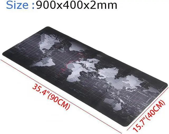 Alt view image 6 of 7 - XL 900*400*2mm World Map Speed Keyboard Mouse Pad Mat Computer Gaming Mousepad Locking Edge Table Mat- Non-slip Rubber Base for PC Computer Laptop