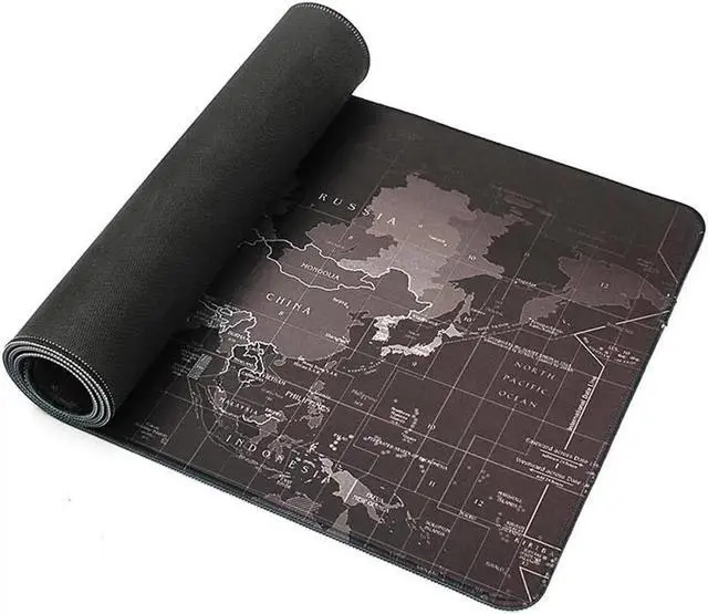 Alt view image 7 of 7 - XL 900*400*2mm World Map Speed Keyboard Mouse Pad Mat Computer Gaming Mousepad Locking Edge Table Mat- Non-slip Rubber Base for PC Computer Laptop