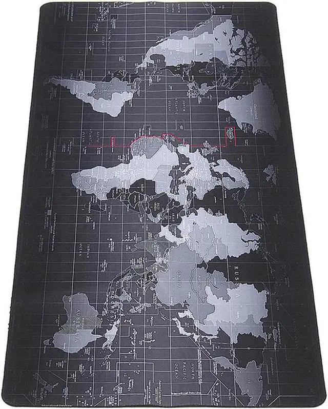 Alt view image 4 of 7 - XL 900*400*2mm World Map Speed Keyboard Mouse Pad Mat Computer Gaming Mousepad Locking Edge Table Mat- Non-slip Rubber Base for PC Computer Laptop