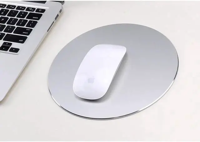 Alt view image 4 of 7 - Mouse Pad Round Aluminum Alloy Gaming Mouse Pads Non-Slip PU Base Micro Sand Blasting Aluminum Surface Nice Smooth Top Sleek and Very Easy to Clean for Computer Laptop,8.66"x8.66"x0.08"