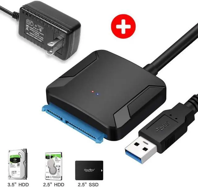 Main image of SATA to USB 3.0,Jansicotek SATA III Hard Drive Adapter Converter for 3.5/2.5 Inch HDD/SSD with 12V/2A Power Adapter