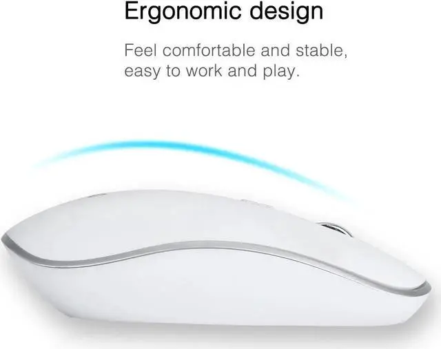 Alt view image 3 of 7 - 2.4 Gigahertz Ultra-Slim Wireless Keyboard and Mouse Combo, Multimedia Office Keyboard for PC, Laptop and Desktop,Business Office-(White)