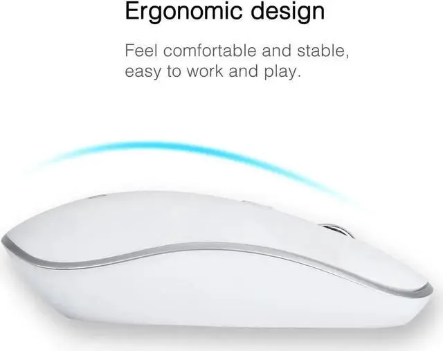 Alt view image 6 of 7 - Wireless Keyboard and Mouse Combo, 2.4GHz Ultra Thin Ergonomic Keyboard Mouse Combo Set for Windows, Laptop, PC, Desktop, Computer and Notebook (White)