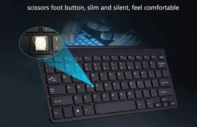 Alt view image 4 of 7 - K1088 Wireless Keyboard and Mouse Combo, Compact Wireless Keyboard with Ergonomic 1600 DPI Mouse-(Black)