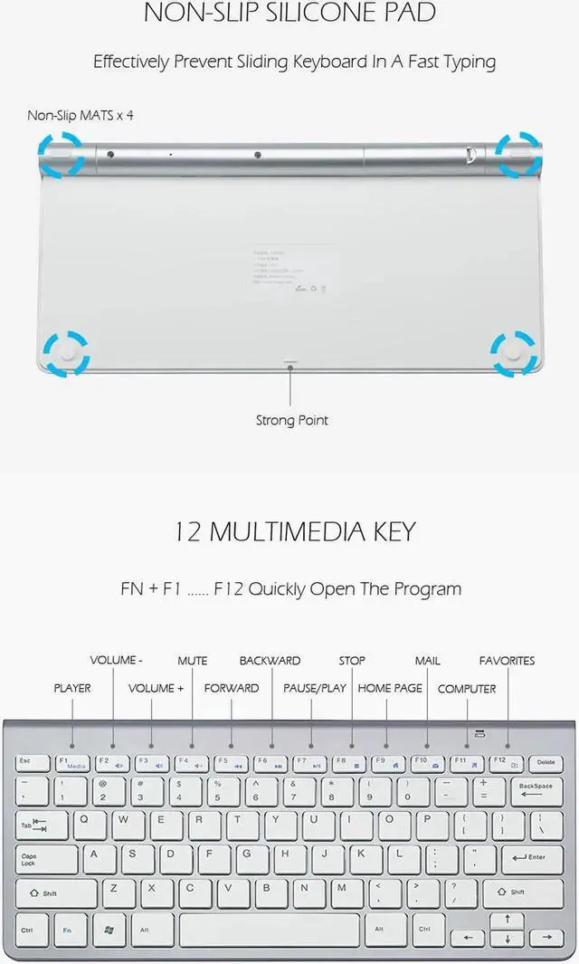Alt view image 6 of 7 - K1088 Keyboard and Mouse Combo[Energy Saving], 2.4G Ultra Thin Wireless Keyboard and Slim DPI Adjustable Mouse for PC, Desktop, Computer, Notebook, Laptop, Windows XP/Vista /7/8/10 -(Black)