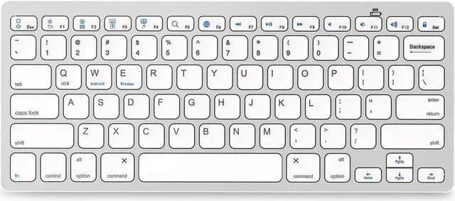 Alt view image 6 of 7 - Bluetooth Keyboard, Universal Wireless Bluetooth Keyboard Ultra Slim for Apple iOS iPad Pro, mini 4, iPhone X/8/7Plus/6, Android Tablets (Galaxy Tab), Windows Mac OS 6.0 & later (White)