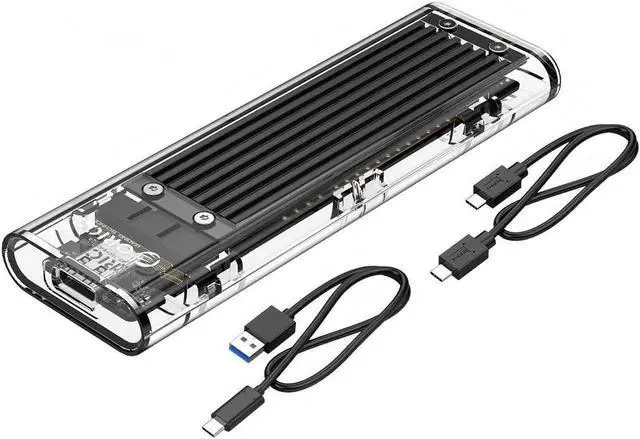 Main image of USB3.1 Type-C to NVMe M.2 Mobile Hard Disk Box 10Gbps M.2 SSD Enclosure M-Key External Case Upgrade Version with USB3.1 Type-A to Type-C & Type-C to Type-C Cable (Black)