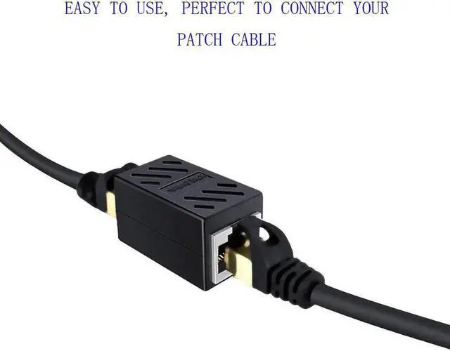 Alt view image 2 of 7 - RJ45 Coupler in Line Coupler Cat7 Cat6 Cat5e Ethernet Cable Extender Adapter Female to Female (Black, 2 Pcs)