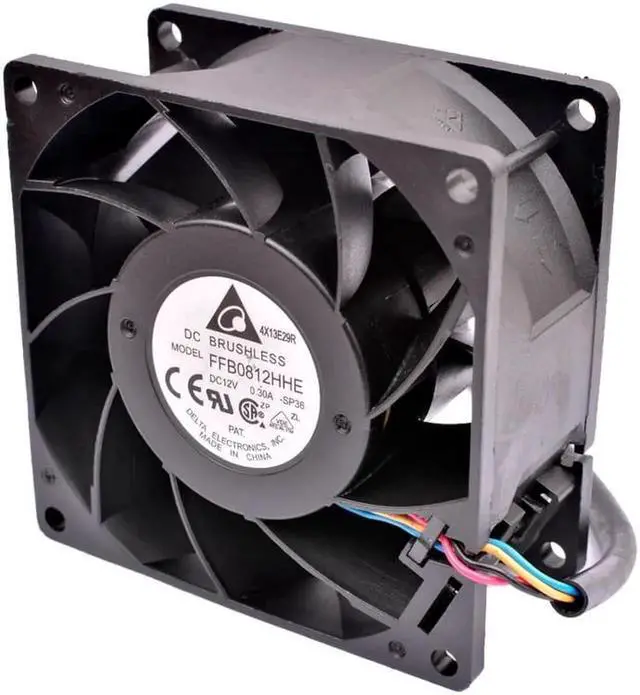 Alt view image 3 of 4 - FFB0812HHE 8cm 8038 80mm fan 80x80x38mm DC12V 0.30A server low speed mute cooling fan