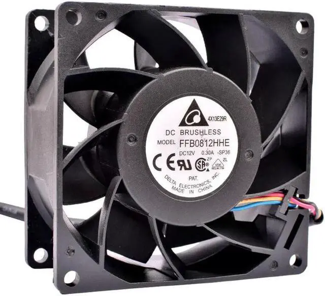 Alt view image 2 of 4 - FFB0812HHE 8cm 8038 80mm fan 80x80x38mm DC12V 0.30A server low speed mute cooling fan
