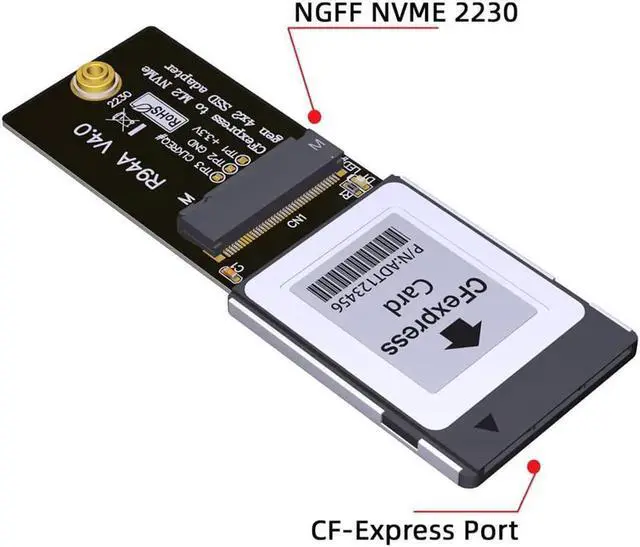 Alt view image 3 of 3 - CF-Express Type-B to NVMe 2230 M.2 M-Key CH SN530 SSD Adapter CFE for XBOX Series X&S PCIe4.0 Expansion Memory Card