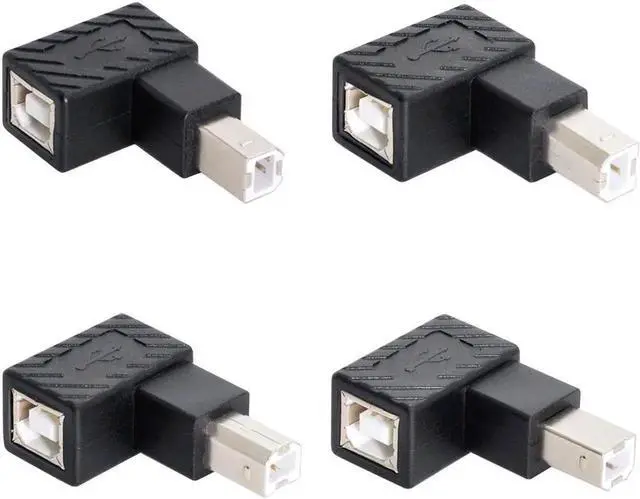 Main image of USB 2.0 B Type Male to Female Extension Adapter Horizontal Vertical Angled 90 Degree for Disk Scanner 4Pcs