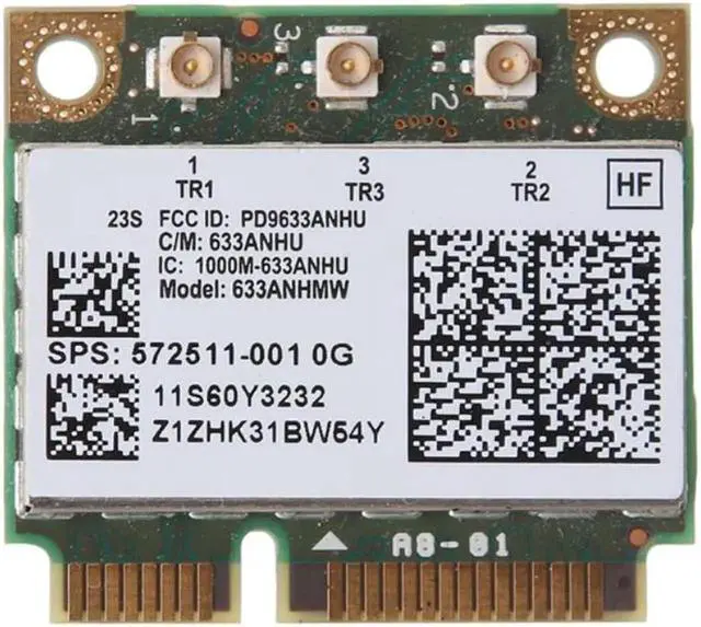 Alt view image 4 of 4 - Dual Band 6300AN Half Mini PCIe for In-tel Wireless Wifi Card 450M for H-P 8770w 8760w 8770w 6460b 8460w 2560p SPS:572511-001