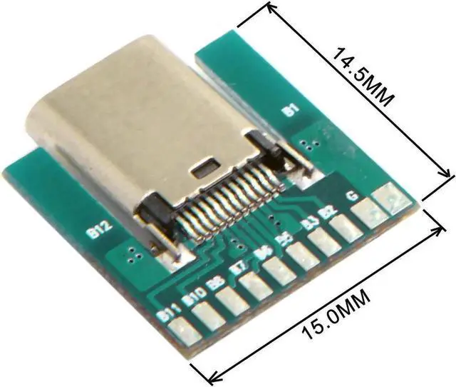 Main image of USB 3.1 Type C Female Socket Connector Plug SMT Type With PC Board DIY 24pin