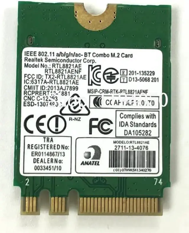 Alt view image 2 of 3 - AzureWave Realtek 802.11ac RTL8821AE WiFi Wireless 4.0Bluetooth Card RTL8821AENF RTK-RTL8821AENF network card WLAN RTL8821 8821