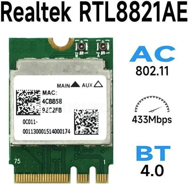 Main image of AzureWave Realtek 802.11ac RTL8821AE WiFi Wireless 4.0Bluetooth Card RTL8821AENF RTK-RTL8821AENF network card WLAN RTL8821 8821