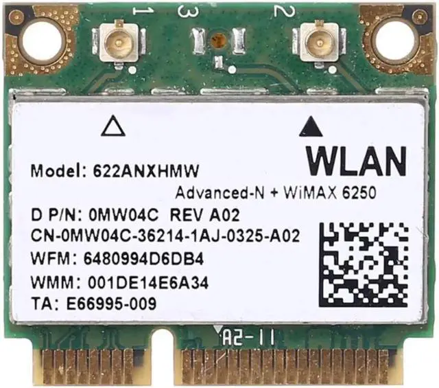 Main image of 622ANXHMW 6250AN MINIPCIE 300M Advance N Dual Band 2.4/5Ghz WIFI Wireless Card for Notebook Laptop