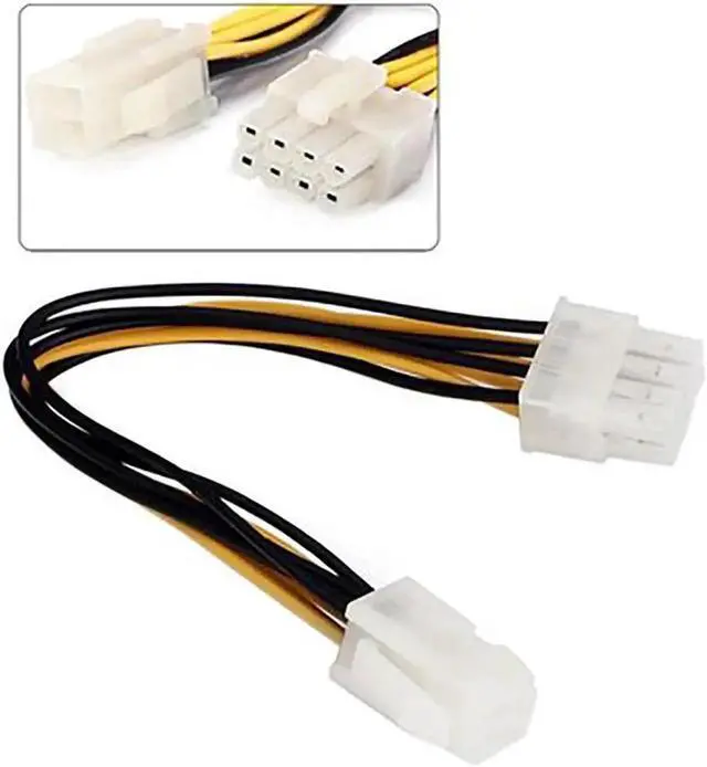 Alt view image 4 of 4 - Atx 4 Pin Male To 8 Pin Female Eps Power Cable Cord Adapter Cpu Power Supply Sata To Usb Pci-e Riser Dvi D Vga Cable Pcie Riser