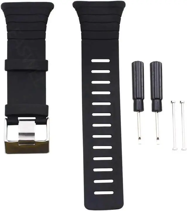 Main image of Correa de goma para reloj para SUUNTO T1 T1C T3 T3C T3D T4C T4D inteligente reloj negro St S4J8
