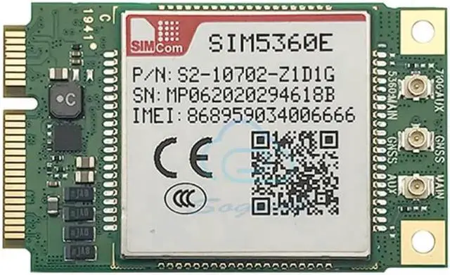 Main image of SIMCOM SIM5360E MINI PCIE module with SIM card slot Dual-Band HSPA+/WCDMA Quad-Band GSM/GPRS/EDGE 3G module