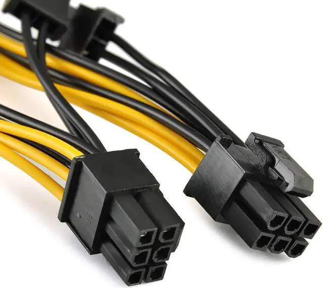 Alt view image 4 of 6 - PCI-e PCIe 8Pin Female to CPU 6Pin Male Power Conversion Cable 12V 6 Pin to PCI express 8 Pin Power Supply Cable