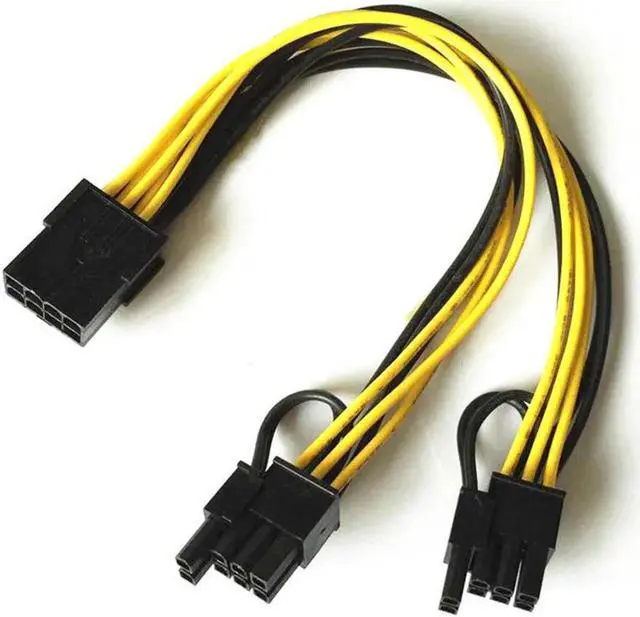 Alt view image 3 of 6 - PCI-e PCIe 8Pin Female to CPU 6Pin Male Power Conversion Cable 12V 6 Pin to PCI express 8 Pin Power Supply Cable