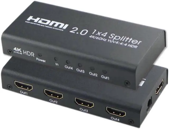 Main image of HDMI 2.0 Splitter 4 Way 4K@60Hz YUV 4:4:4 HDR 1 In 4 Out HDMI Distribution Switcher For Xbox One PS4 Blu-ray Player HDTV