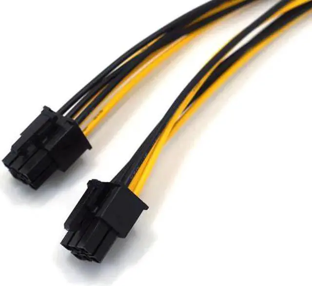 Alt view image 3 of 6 - 6Pin Female To Dual 6Pin Male PCI-E Power Adapte 6 pin to 2X6 pin 20AWG Motherboard Power Supply Cable Y - Splitter Adapter 20CM