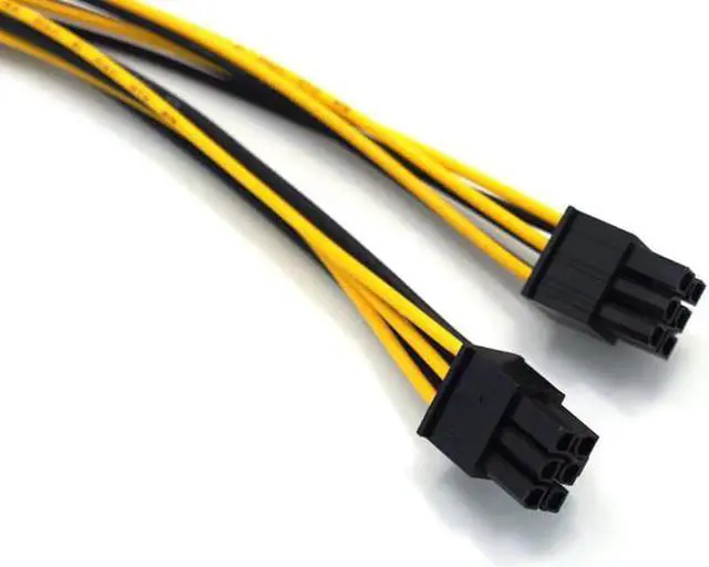 Alt view image 5 of 6 - 6Pin Female To Dual 6Pin Male PCI-E Power Adapte 6 pin to 2X6 pin 20AWG Motherboard Power Supply Cable Y - Splitter Adapter 20CM