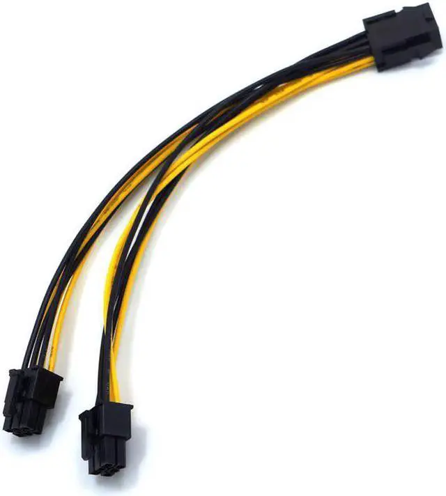 Main image of 6Pin Female To Dual 6Pin Male PCI-E Power Adapte 6 pin to 2X6 pin 20AWG Motherboard Power Supply Cable Y - Splitter Adapter 20CM