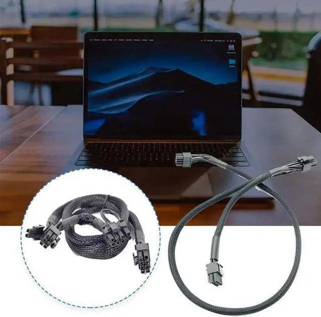 Alt view image 4 of 6 - 18AWG Wire CPU 8Pin Male to Dual 8Pin (6 2) Male PCI-E Video Graphics Card Modular Power Cable GPU Power Extension Cable