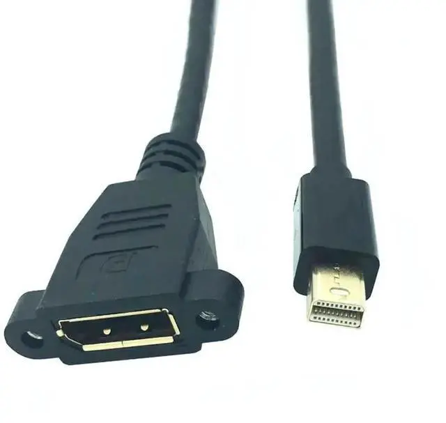 Alt view image 4 of 6 - Cable Mini DisplayPort to DP Female Video Adapter Thunderbolt with Socket Panel Mount