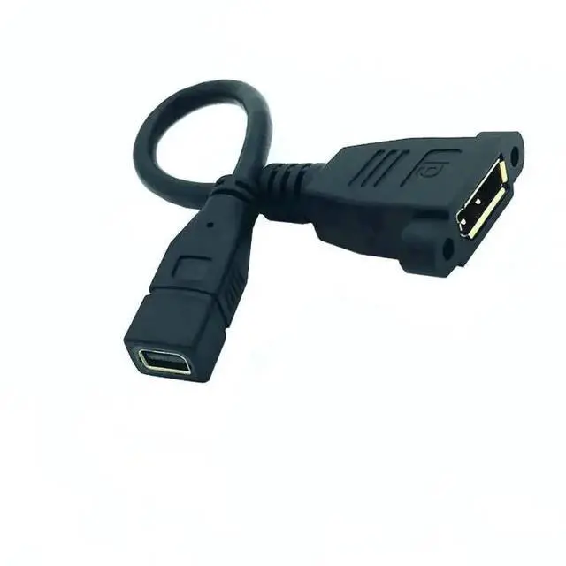 Alt view image 5 of 6 - Cable Mini DisplayPort to DP Female Video Adapter Thunderbolt with Socket Panel Mount