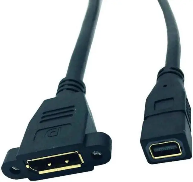 Alt view image 2 of 6 - Cable Mini DisplayPort to DP Female Video Adapter Thunderbolt with Socket Panel Mount