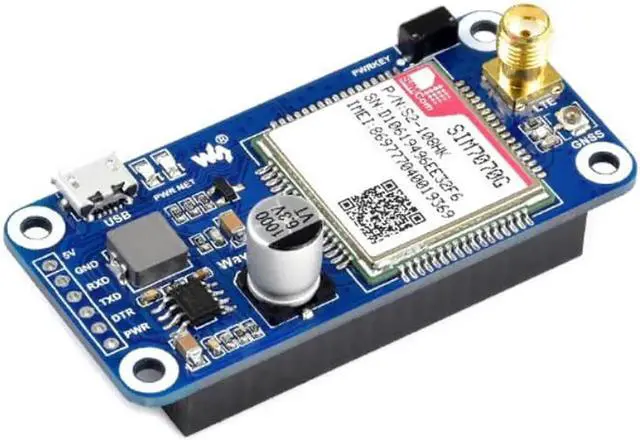 Alt view image 2 of 3 - Raspberry Pi SIMCOM SIM7070G module NB-IoT/Cat-M/GPRS GNSS positioning expansion board
