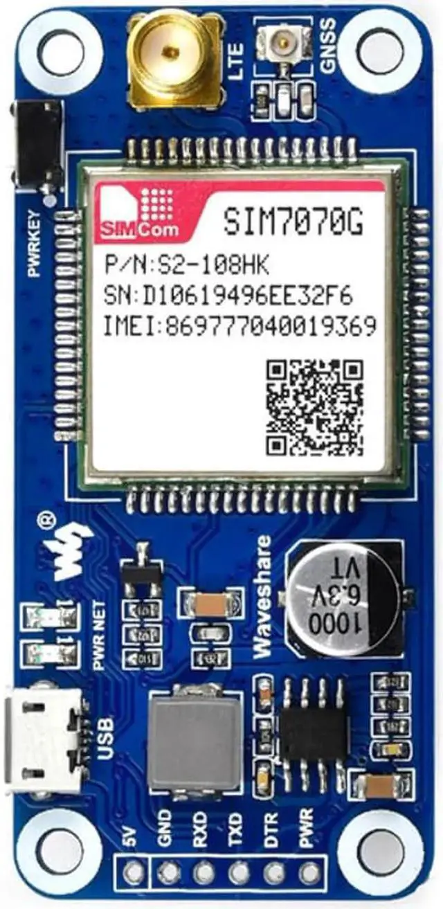 Main image of Raspberry Pi SIMCOM SIM7070G module NB-IoT/Cat-M/GPRS GNSS positioning expansion board