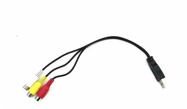 Alt view image 3 of 4 - USB Male to 3RCA RGB Female AV Audio Video Composite Cable Cord Adapter Converter Connector Component Lead RCA Cable