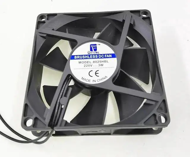 Main image of 80x80x25mm 220V PC Cooling Fan Portable Cooler Fan Ball Bearing 3 Pin 2Pin Connector