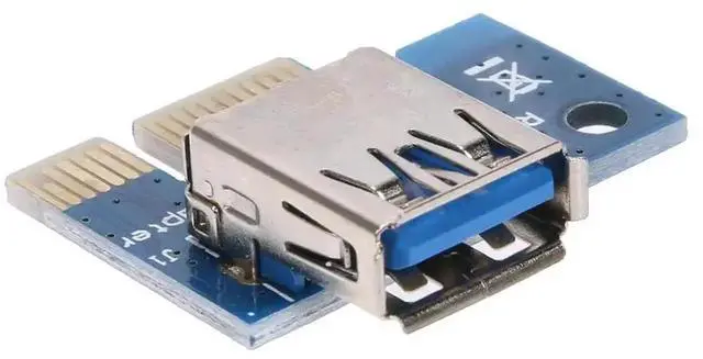 Alt view image 4 of 6 - 006C PCI-E 1X to 16X Extender Riser Card 6Pin Power Adapter Cord with LED Indicator for Bitcoin Miner