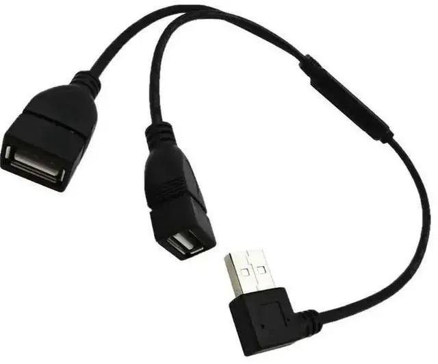 Alt view image 6 of 6 - USB 2.0 A Male plug to 2 dual USB A Female jack Y splitter Hub adapter Cable 0.3m with Chip