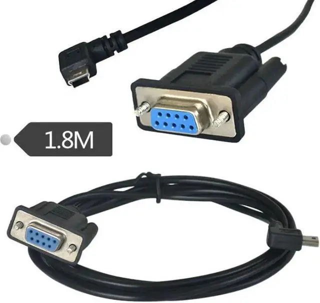 Main image of Angled Mini USB 2.0 Male to RS232 DB9 9Pin Female Adapter Extension Cable 6Ft 1.8m
