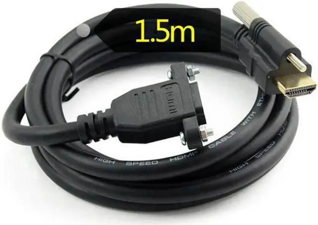 Alt view image 4 of 4 - Gold Plated HDMI-compatible Extension Cable Male to Female With Screw Panel Mount V1.4 1080P For HDTV PS3 XBOX 360