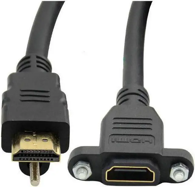 Main image of Gold Plated HDMI-compatible Extension Cable Male to Female With Screw Panel Mount V1.4 1080P For HDTV PS3 XBOX 360