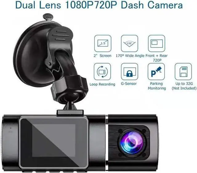 Alt view image 4 of 4 - 1.5 Inch LCD Dual Dash Cam FHD 1080P IR Night Vision Car DVR Driving Recorder